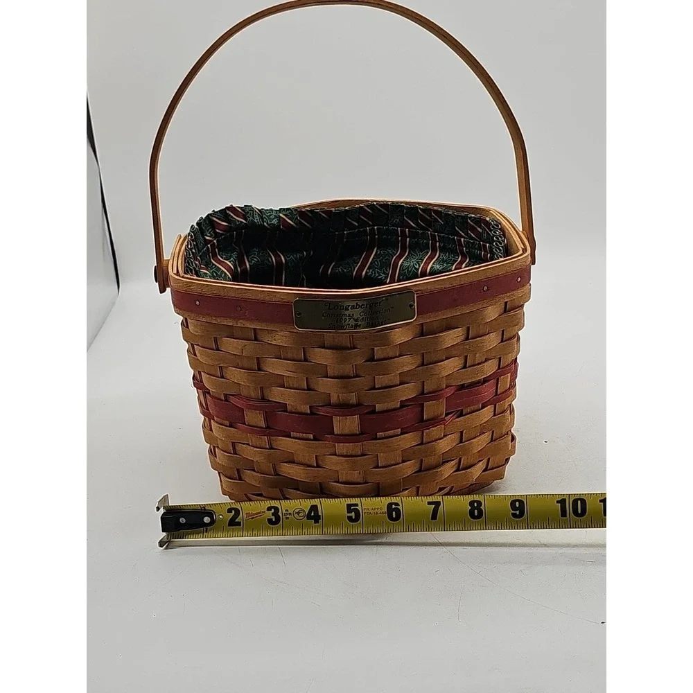1997 Longaberger Christmas Collection Snowflake Basket Fabric Liner